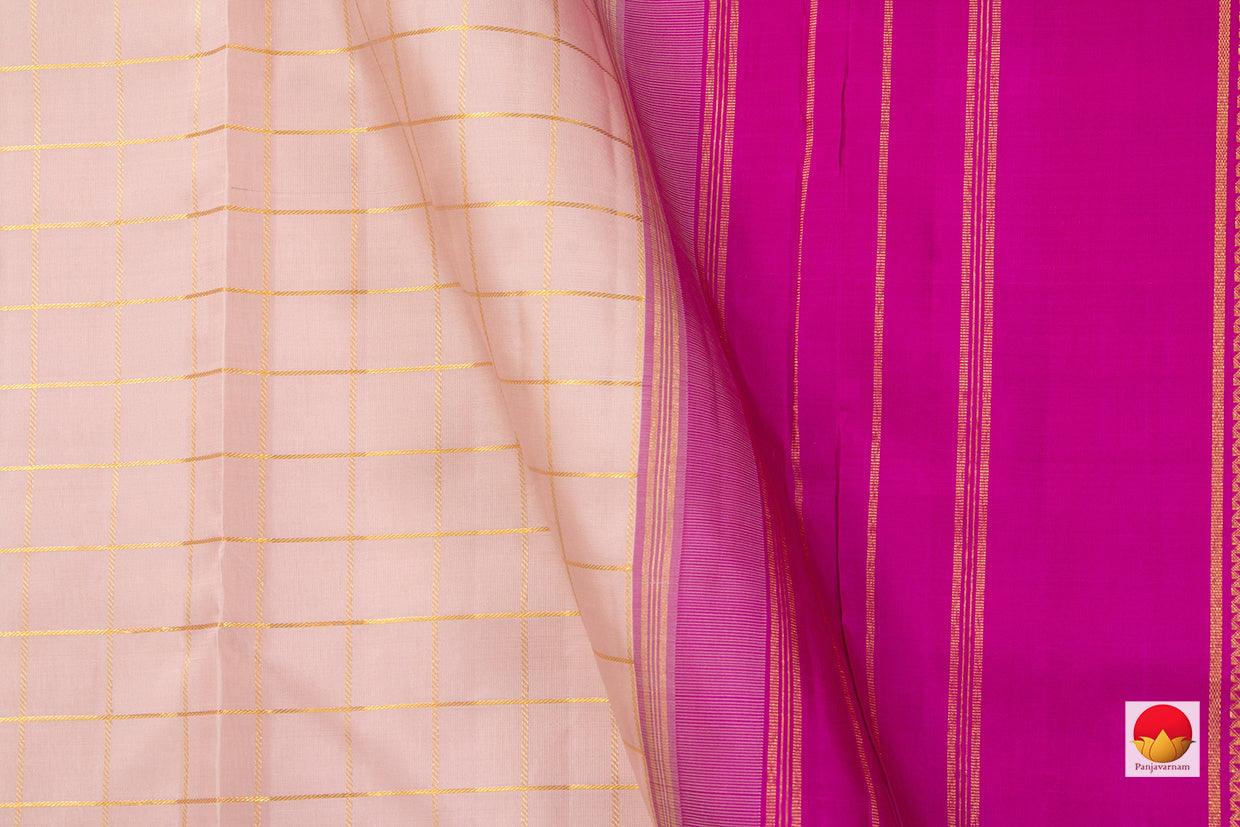 Pastel Pink 9 Yard Kanjivaram Silk Saree Handwoven Pure Silk Pure Zari For Wedding Wear PV NYC 771 - 9 yards silk saree - Panjavarnam PV NYC 771