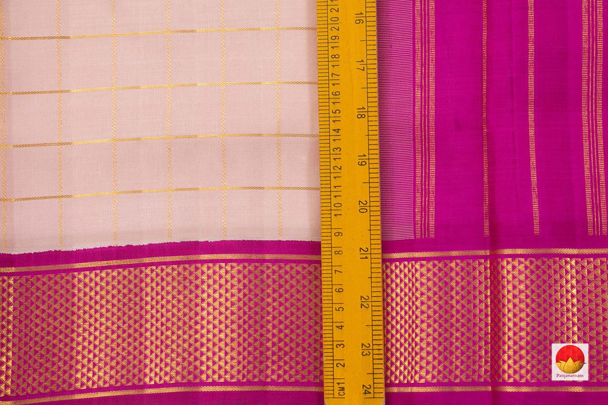 Pastel Pink 9 Yard Kanjivaram Silk Saree Handwoven Pure Silk Pure Zari For Wedding Wear PV NYC 771 - 9 yards silk saree - Panjavarnam PV NYC 771