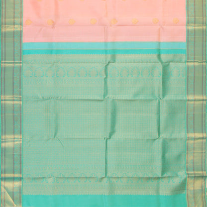 Pastel Pink And Aqua Blue Kanchipuram Silk Saree For Wedding Wear PV NYC 1435 - Silk Sari - Panjavarnam PV NYC 1435