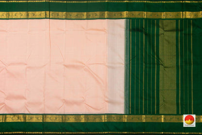 Pastel Pink And Green Kanchipuram Silk Saree Handwoven Pure Silk Pure Zari For Festive Wear PV NYC 806 - Silk Sari - Panjavarnam