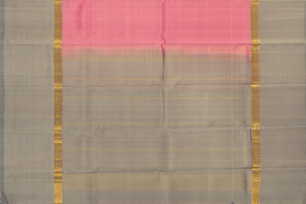 Pastel Pink And Grey Kanchipuram Silk Saree Light Weight For Festive Wear PV KNN 199 - Silk Sari - Panjavarnam PV KNN 199