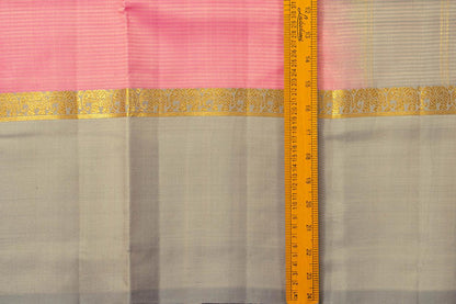 Pastel Pink And Grey Kanchipuram Silk Saree Light Weight For Festive Wear PV KNN 199 - Silk Sari - Panjavarnam PV KNN 199