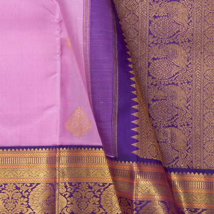 Pastel Pink And Violet Kanchipuram Silk Saree For Wedding Wear PV NYC 1265 - Silk Sari - Panjavarnam PV NYC 1265