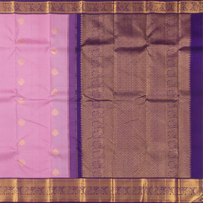 Pastel Pink And Violet Kanchipuram Silk Saree For Wedding Wear PV NYC 1265 - Silk Sari - Panjavarnam PV NYC 1265
