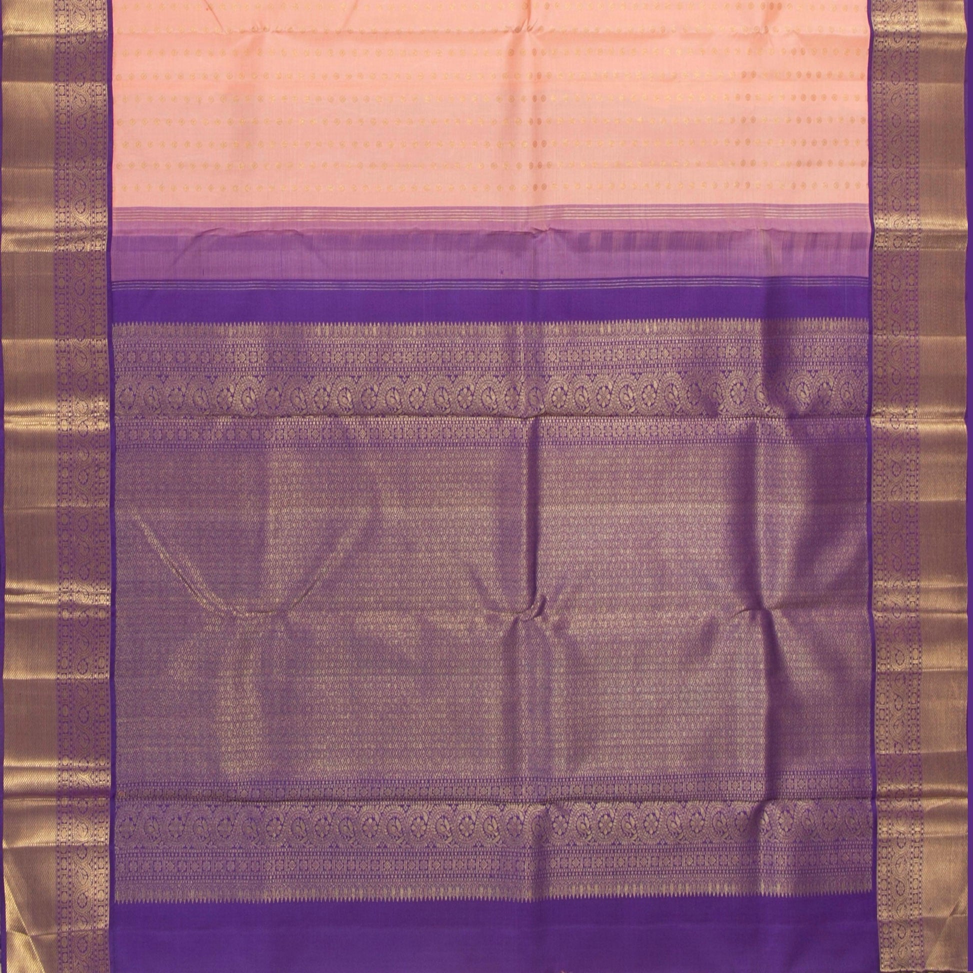 pastel Pink And Violet Kanchipuram Silk Saree For Wedding Wear PV NYC 1367 - Silk Sari - Panjavarnam PV NYC 1367