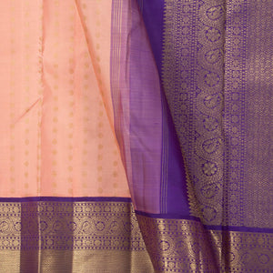 pastel Pink And Violet Kanchipuram Silk Saree For Wedding Wear PV NYC 1367 - Silk Sari - Panjavarnam PV NYC 1367