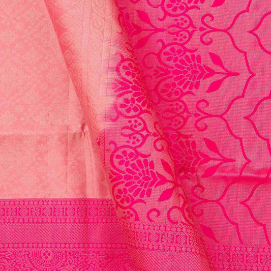 Pastel Pink Handwoven Soft Silk Saree Pure Silk For Festive Wear PV RSP 138 - Silk Sari - Panjavarnam PV RSP 138