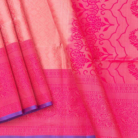 Pastel Pink Handwoven Soft Silk Saree Pure Silk For Festive Wear PV RSP 138 - Silk Sari - Panjavarnam PV RSP 138