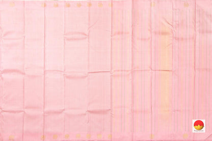 Pastel Pink Kanchipuram Silk Saree Handwoven Pure Silk Light Weight With Small Border Party Wear PV RM 448 - Silk Sari - Panjavarnam