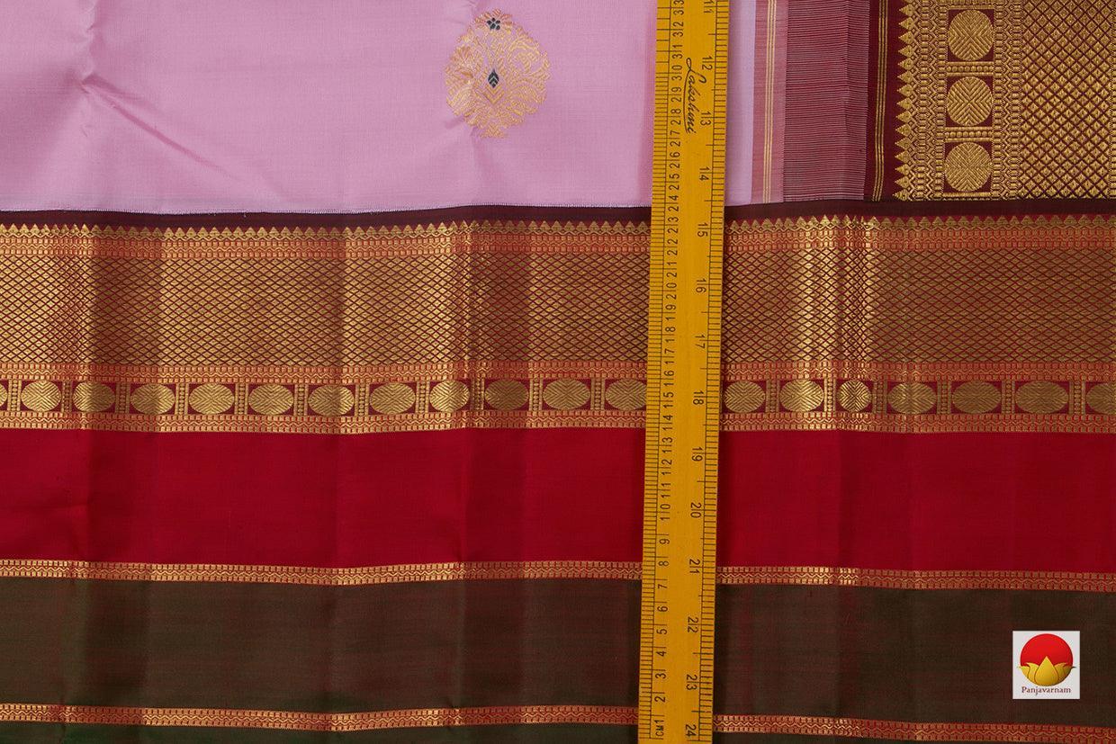 Pastel Pink Kanchipuram Silk Saree Handwoven Pure Silk Pure Zari For Wedding Wear PV NYC 660 - Silk Sari - Panjavarnam PV NYC 660