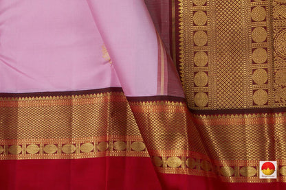 Pastel Pink Kanchipuram Silk Saree Handwoven Pure Silk Pure Zari For Wedding Wear PV NYC 660 - Silk Sari - Panjavarnam PV NYC 660