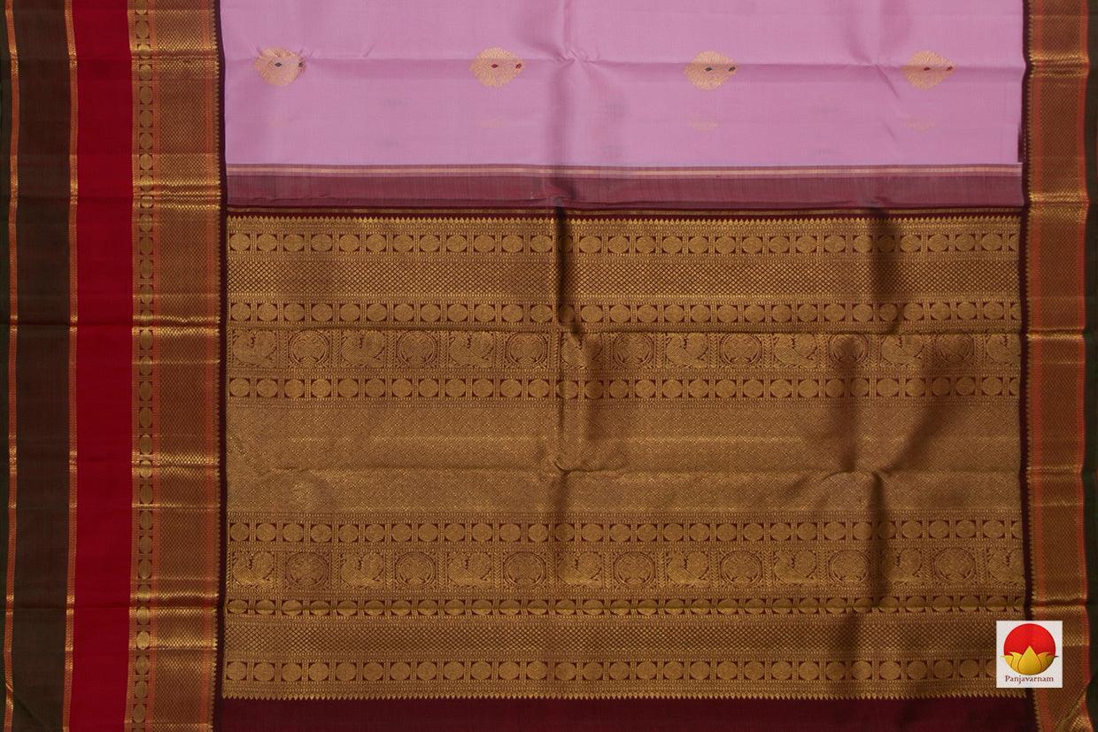 Pastel Pink Kanchipuram Silk Saree Handwoven Pure Silk Pure Zari For Wedding Wear PV NYC 660 - Silk Sari - Panjavarnam PV NYC 660