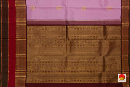 Pastel Pink Kanchipuram Silk Saree Handwoven Pure Silk Pure Zari For Wedding Wear PV NYC 660 - Silk Sari - Panjavarnam PV NYC 660