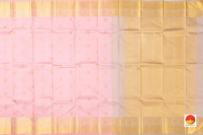 Pastel Pink Kanchipuram Silk Saree With Medium Border Handwoven Pure Silk For Wedding Wear PV NYC 1017 - Silk Sari - Panjavarnam