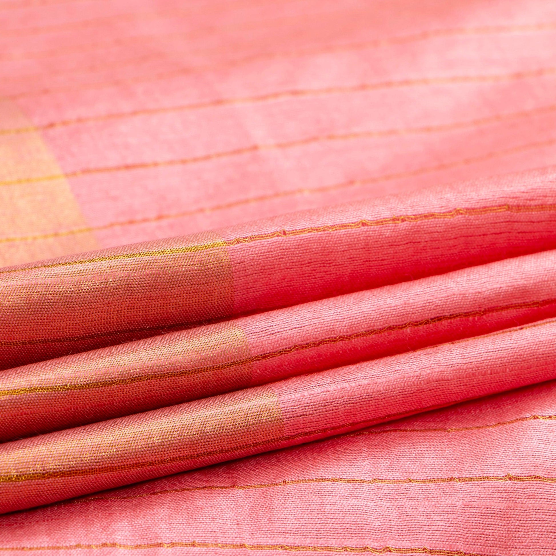 Pastel Pink Tussar Silk Saree Handwoven PT 2072 - Tussar Silk - Panjavarnam PT 2072