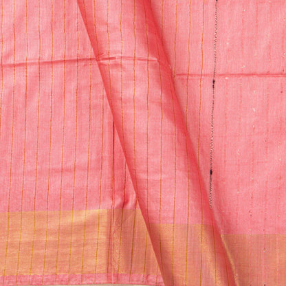 Pastel Pink Tussar Silk Saree Handwoven PT 2072 - Tussar Silk - Panjavarnam PT 2072