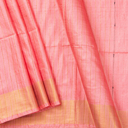 Pastel Pink Tussar Silk Saree Handwoven PT 2072 - Tussar Silk - Panjavarnam PT 2072