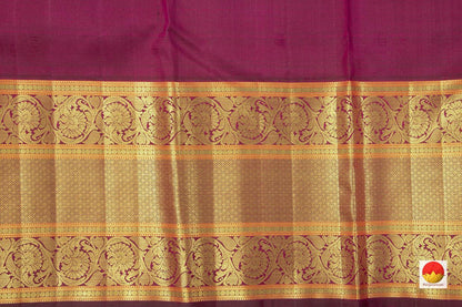 Pastel Yellow And Maroon Kanchipuram Silk Saree With Medium Border Handwoven Pure Silk For Wedding Wear PV NYC 1048 - Silk Sari - Panjavarnam
