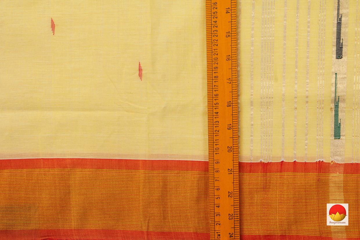 Pastel Yellow Handwoven Paithani Cotton Saree For Festive Wear PV MG 108 - Paithani Saree - Panjavarnam