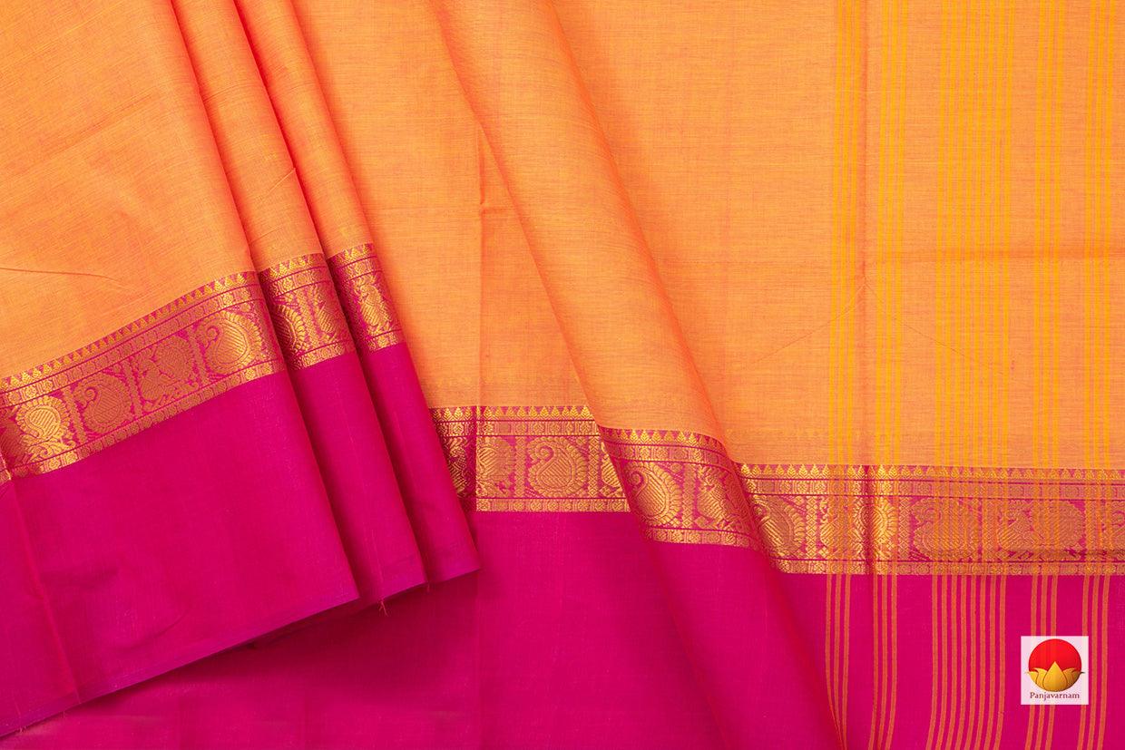 Peach And Pink Ganga Jamuna Border Chettinad Cotton Saree For Casual Wear PV SK CC 131 - Cotton Saree - Panjavarnam