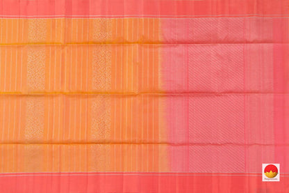 Peach And Pink Handwoven Soft Silk Saree Pure Silk For Office Wear PV KU 101 - Silk Sari - Panjavarnam