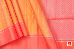 Peach And Pink Handwoven Soft Silk Saree Pure Silk For Office Wear PV KU 101 - Silk Sari - Panjavarnam PV KU 101