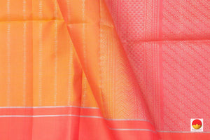 Peach And Pink Handwoven Soft Silk Saree Pure Silk For Office Wear PV KU 101 - Silk Sari - Panjavarnam PV KU 101