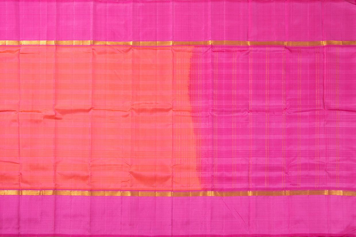 Peach And Pink Kanchipuram Silk Saree Light Weight For Festive Wear PV KNN 200 - Silk Sari - Panjavarnam PV KNN 200