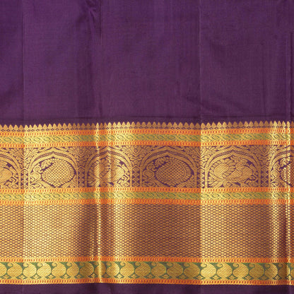 Peach And Purple Kanchipuram Silk Saree For Bridal Wear PV NYC 1261 - Silk Sari - Panjavarnam PV NYC 1261