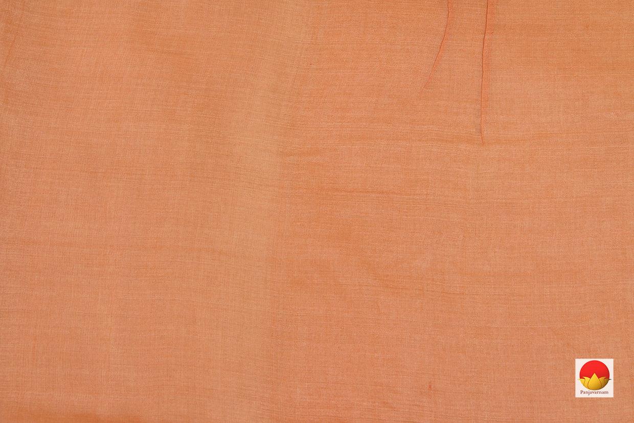 Peach Pure Tussar Silk Saree With Embroidery Border Handwoven For Casual Wear PT 754 - Tussar Silk - Panjavarnam PT 754