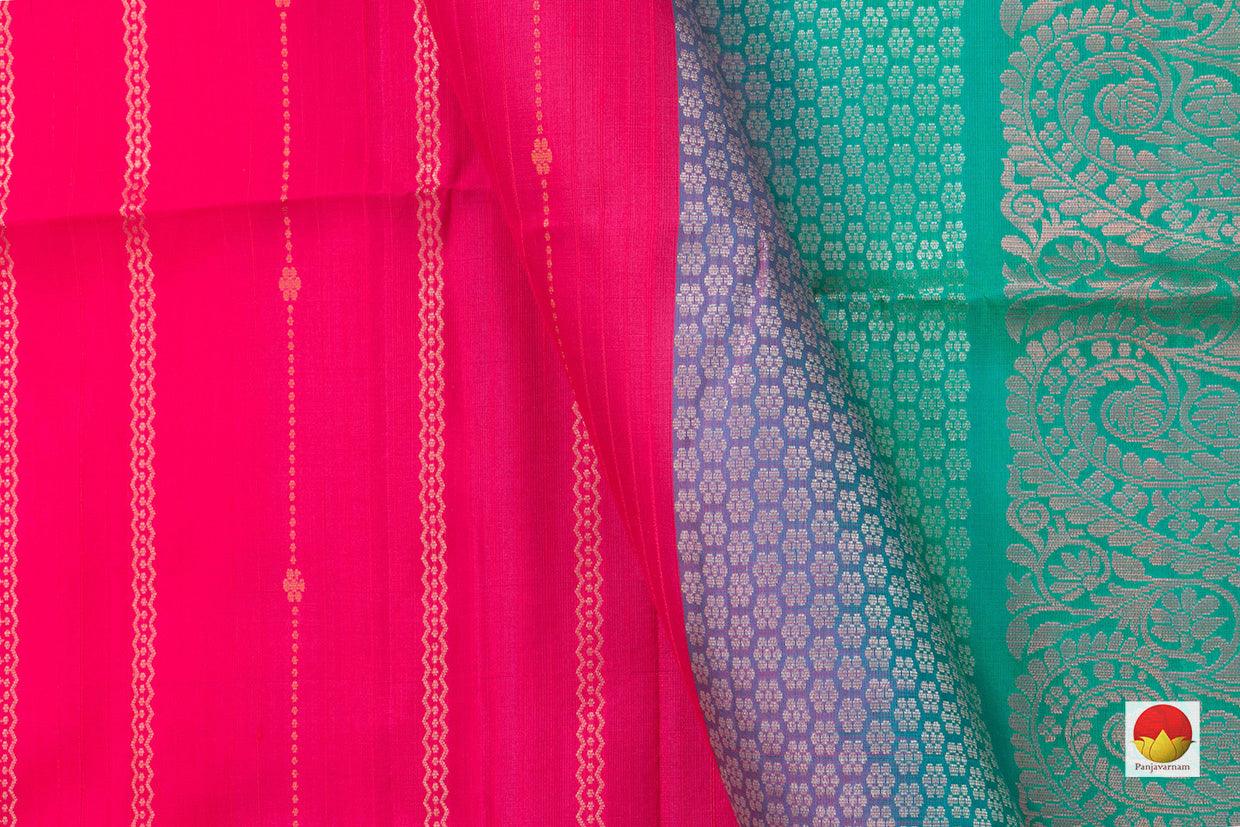Pink And Aqua Blue Handwoven Soft Silk Saree Pure Silk For Festive Wear PV RSP 135 - Silk Sari - Panjavarnam