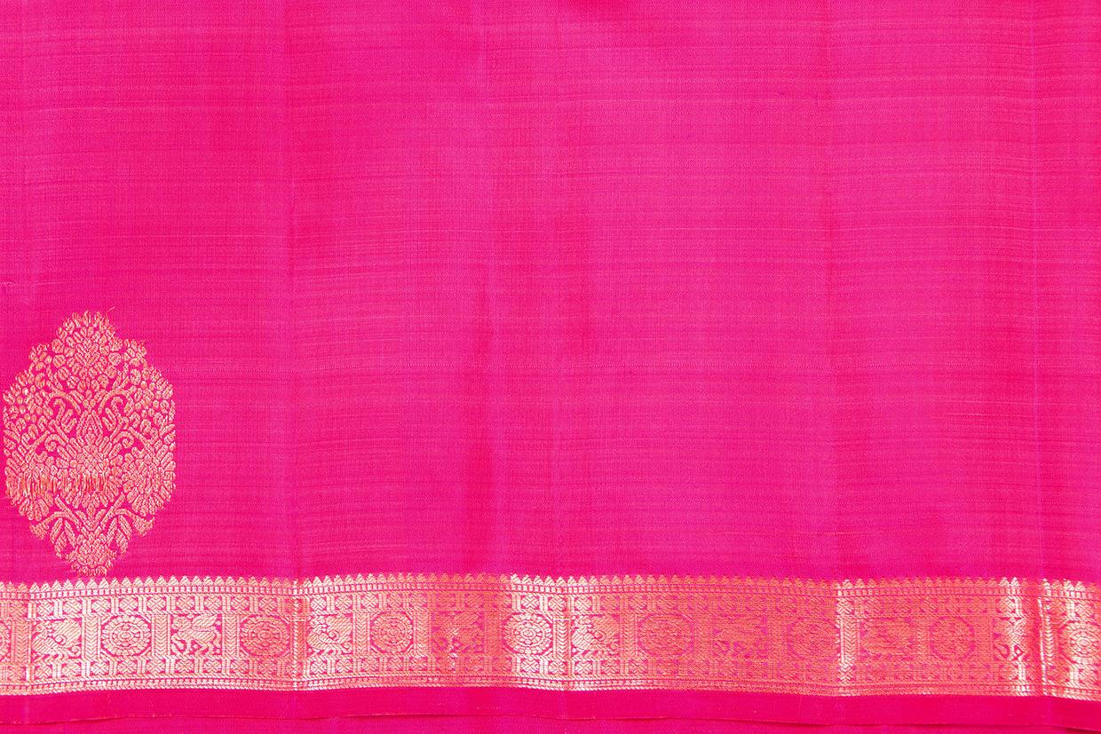 Pink And Beige Kanchipuram Silk Saree With Small Border Handwoven Pure Silk For Festive Wear PV NYC 1010 - Silk Sari - Panjavarnam PV NYC 1010