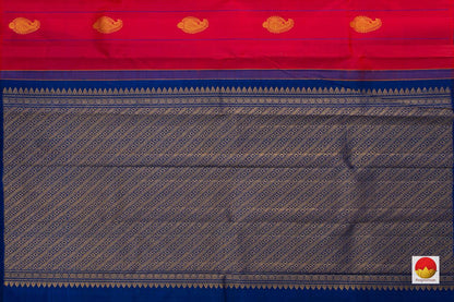 Pink And Blue Kanchipuram Silk Saree Handwoven Pure Silk Pure Zari Borderless For Festive Wear PV NYC 648 - Silk Sari - Panjavarnam PV NYC 648