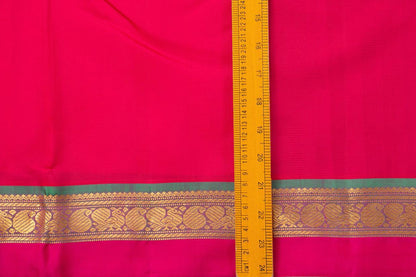Pink And Blue Kanchipuram Silk Saree With Medium Border Handwoven Pure Silk For Festive Wear PV J 439 - Silk Sari - Panjavarnam PV J 439