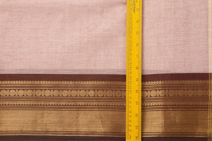 Pink And Brown Kanchi Cotton Saree For Office Wear PV NYC KC 1078 - Cotton Saree - Panjavarnam PV NYC KC 1078