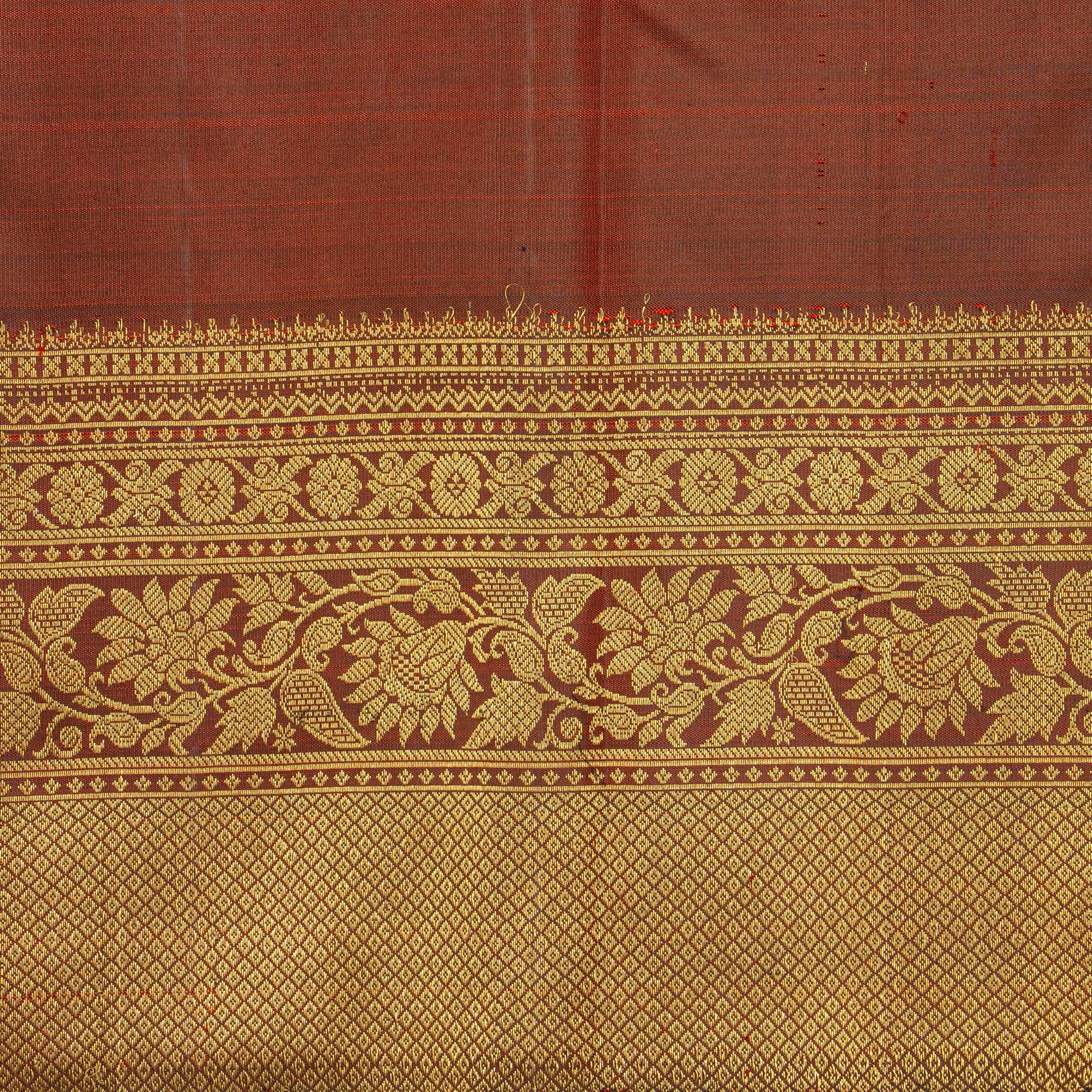 Pink And Brown Kanchipuram Silk Saree For Wedding Wear PV NYC 1449 - Silk Sari - Panjavarnam PV NYC 1449