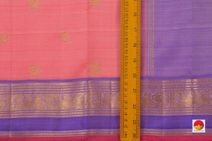 Pink And Lavender Kanchipuram Silk Saree Handwoven Pure Silk Pure Zari For Festive Wear PV NYC 801 - Silk Sari - Panjavarnam PV NYC 801