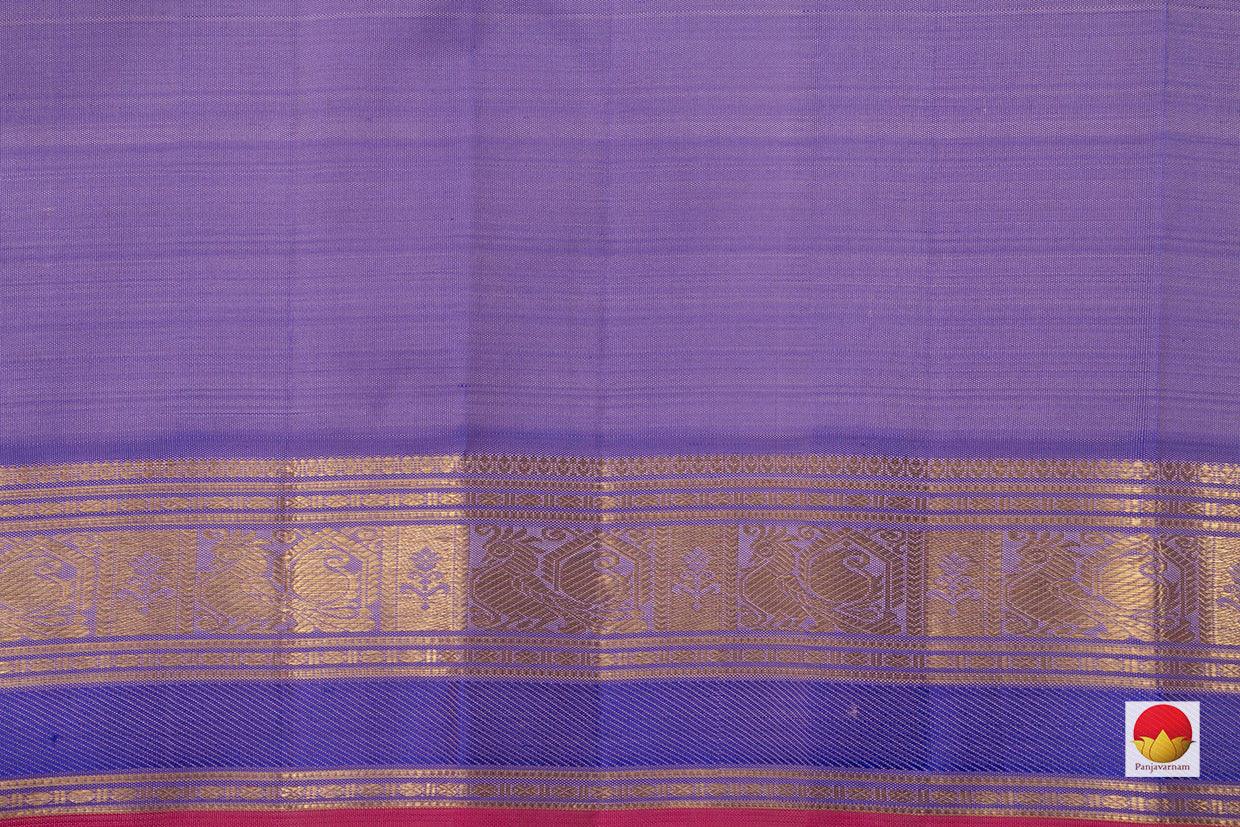 Pink And Lavender Kanchipuram Silk Saree Handwoven Pure Silk Pure Zari For Festive Wear PV NYC 801 - Silk Sari - Panjavarnam PV NYC 801