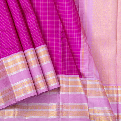 Pink And Lilac Kanchipuram Silk Saree For Wedding Wear PV NYC 1497 - Silk Sari - Panjavarnam PV NYC 1497