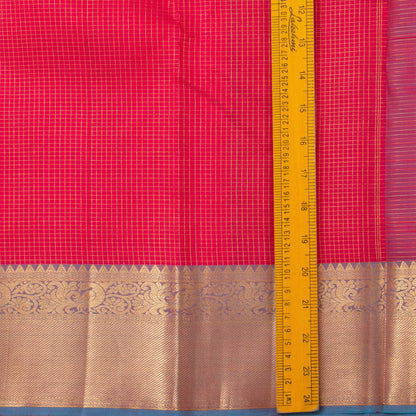 Pink And Lilac Kanchipuram Silk Saree With Medium Border Handwoven Pure Silk For Wedding Wear PV NYC 1200 - Silk Sari - Panjavarnam PV NYC 1200