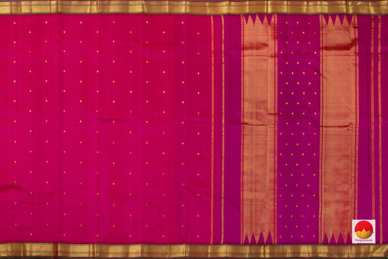 Pink And Magenta Kanchipuram Silk Saree Handwoven Pure Silk Pure Zari For Festive Wear PV ABI 254 - Silk Sari - Panjavarnam PV ABI 254