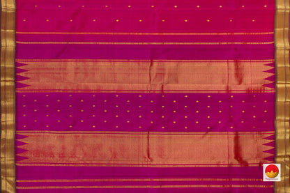 Pink And Magenta Kanchipuram Silk Saree Handwoven Pure Silk Pure Zari For Festive Wear PV ABI 254 - Silk Sari - Panjavarnam PV ABI 254