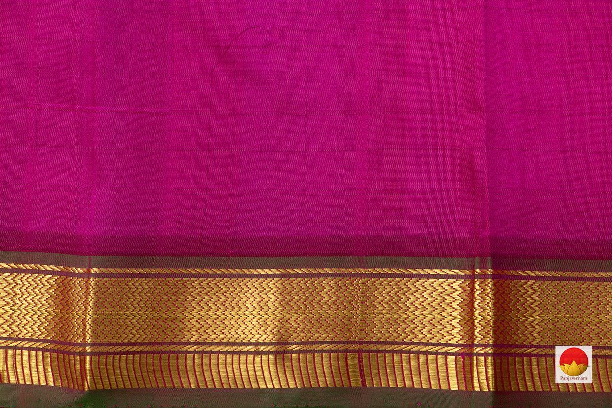 Pink And Magenta Kanchipuram Silk Saree Handwoven Pure Silk Pure Zari For Festive Wear PV ABI 254 - Silk Sari - Panjavarnam PV ABI 254