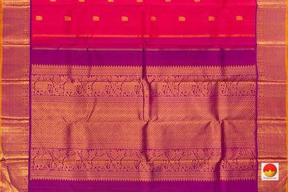 Pink And Magenta Kanchipuram Silk Saree With Korvai Border Handwoven Pure Silk Pure Zari For Festive Wear PV J 3148 - Silk Sari - Panjavarnam