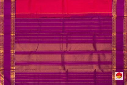 Pink And Magenta Kanchipuram Silk Saree With Rettai Pettu Border Handwoven Pure Silk Pure Zari For Festive Wear PV J 3138 - Silk Sari - Panjavarnam