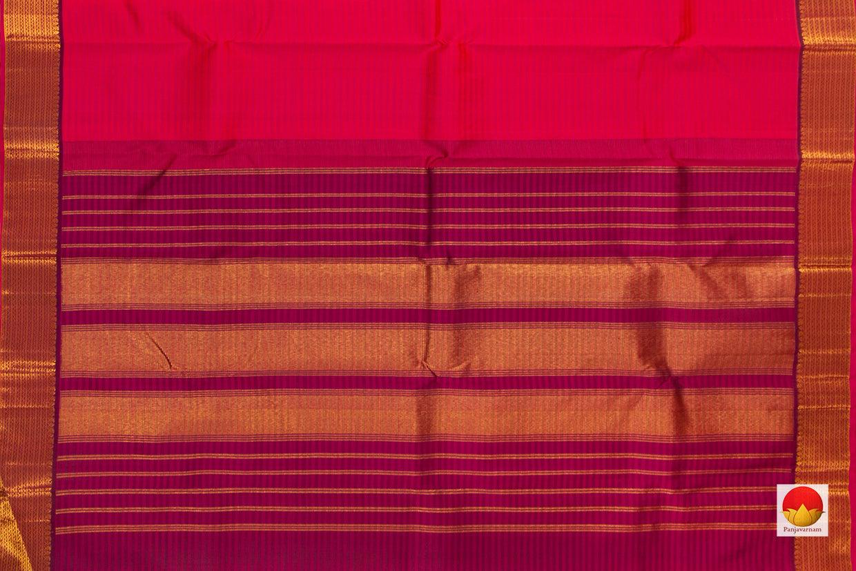 Pink And Magenta Striped Kanchipuram Silk Saree Handwoven Pure Silk Pure Zari PV J 3141 - Silk Sari - Panjavarnam
