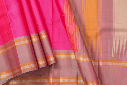 Pink And Mauve Kanchipuram Silk Saree Light Weight For Festive Wear PV KNN 222 - Silk Sari - Panjavarnam