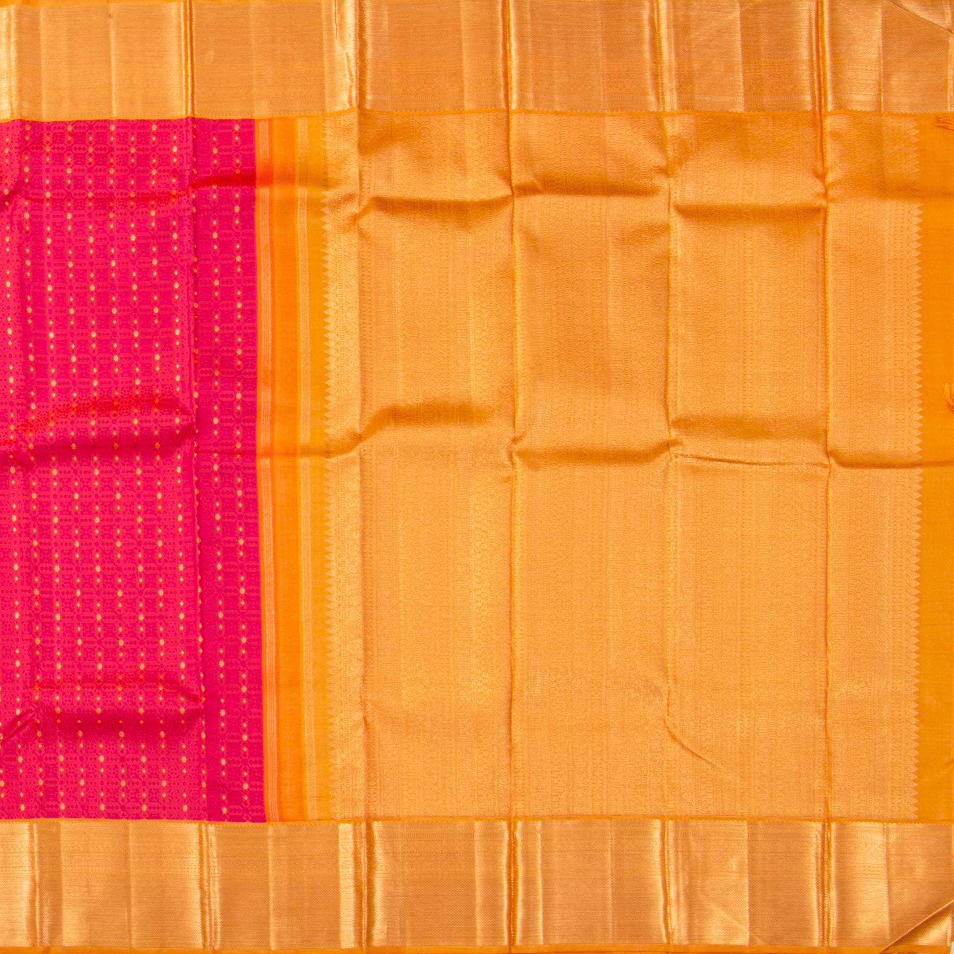Pink And Mustard Kanchipuram Silk Saree For Wedding Wear PV NYC 1532 - Silk Sari - Panjavarnam PV NYC 1532