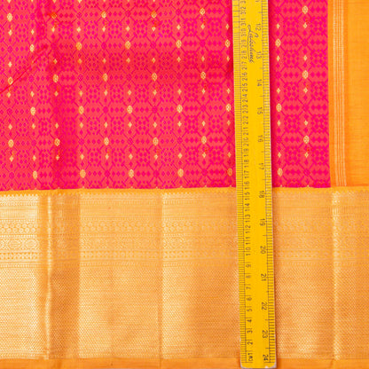 Pink And Mustard Kanchipuram Silk Saree For Wedding Wear PV NYC 1532 - Silk Sari - Panjavarnam PV NYC 1532