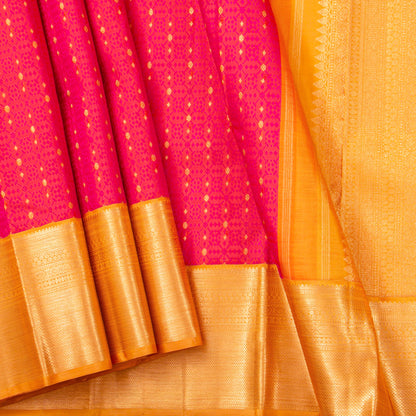 Pink And Mustard Kanchipuram Silk Saree For Wedding Wear PV NYC 1532 - Silk Sari - Panjavarnam PV NYC 1532